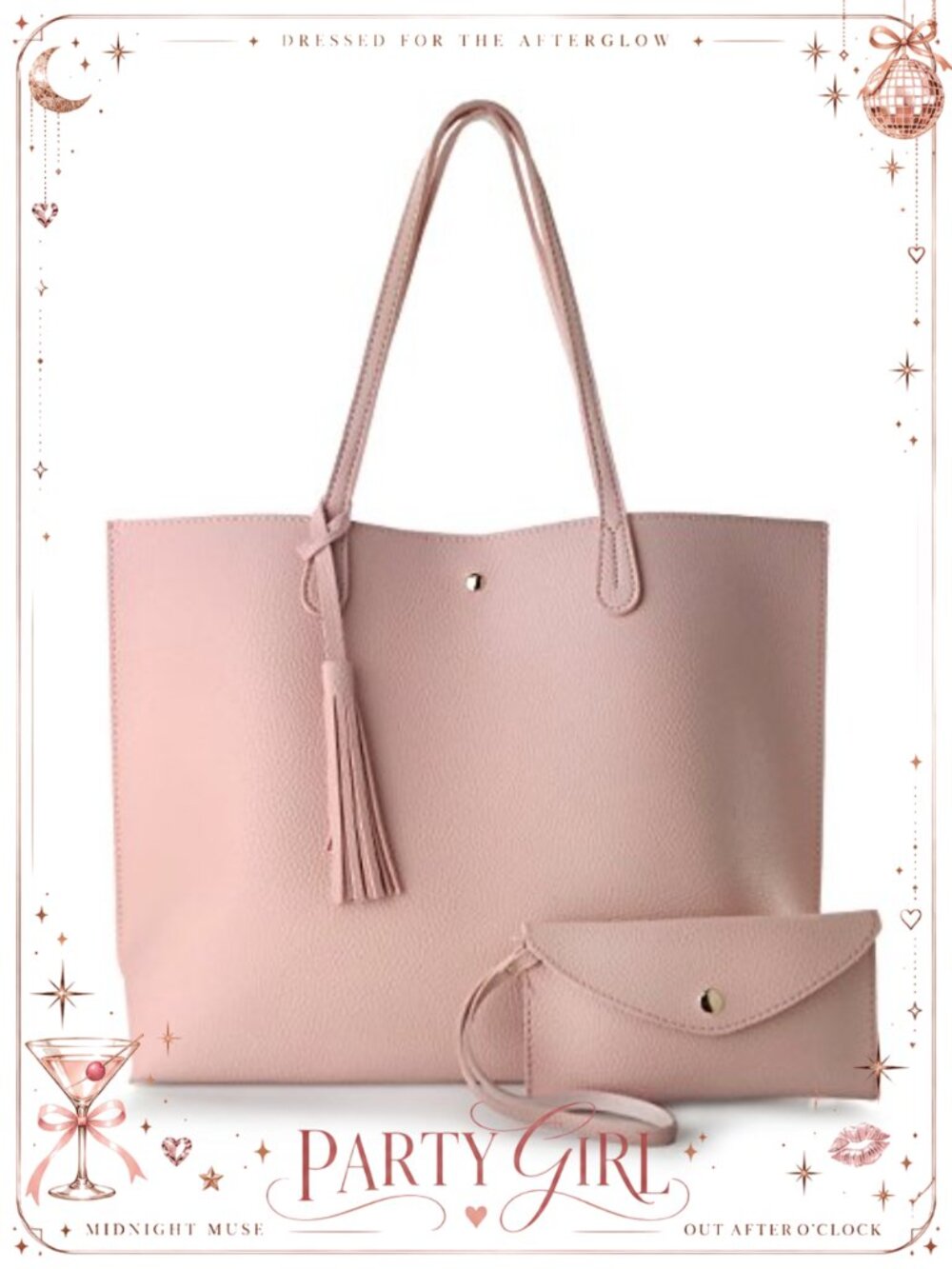 Pebbled Faux Leather Tote Bag Shoulder Handbag Minimalist Clean Cut